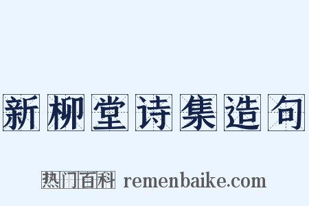 新柳堂诗集造句是什么意思的图片
